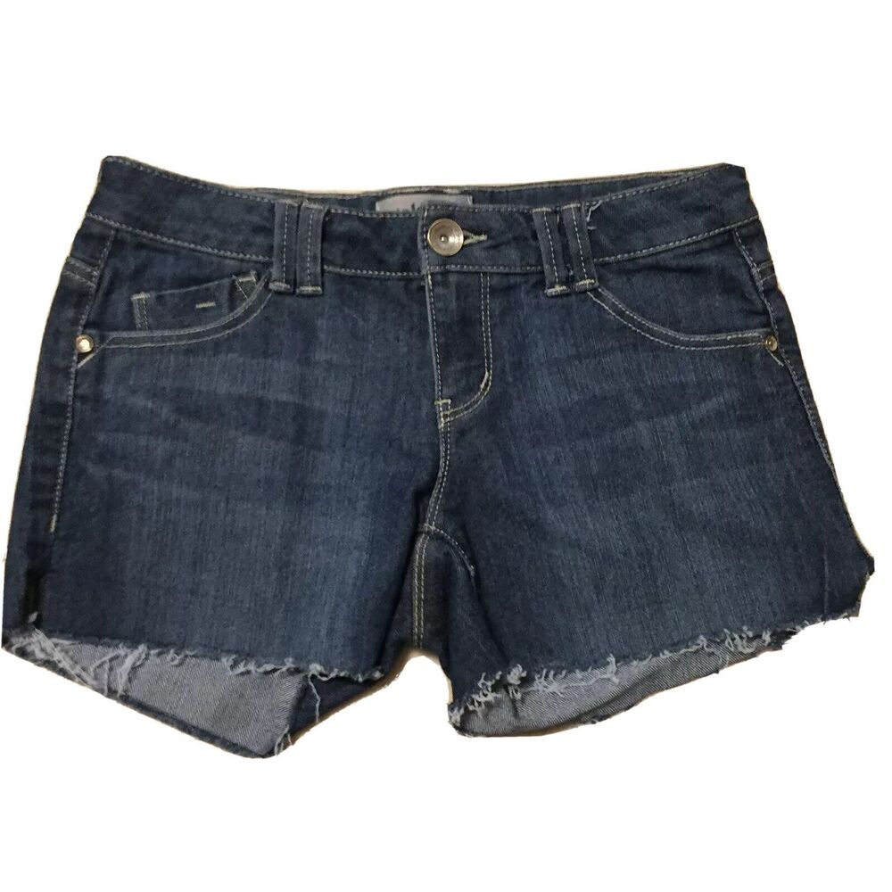 Jolt Jeans Blue Shorts Frayed Folded Cuff Style T509NTC5 Size 1 OO10
